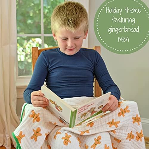 LollyBanks Muslin Blanket with Gingerbread Man Print