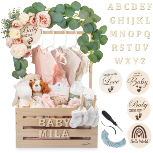 Little Cuteness Wooden Baby Shower Crate Closet
