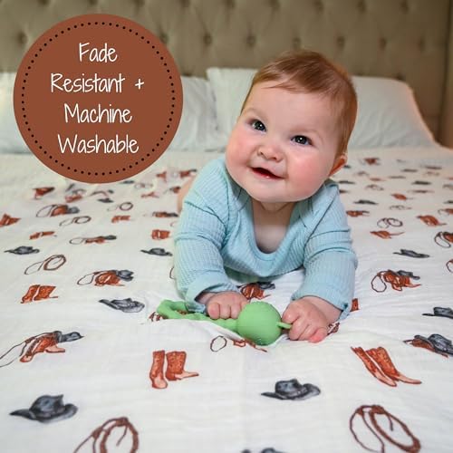 LollyBanks Cowboy Horseshoe Swaddle Blankets 2 Pack