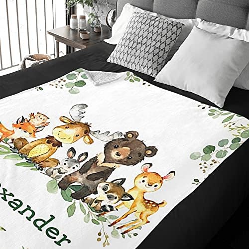 Personalized Baby Blanket with Name and Animals 1