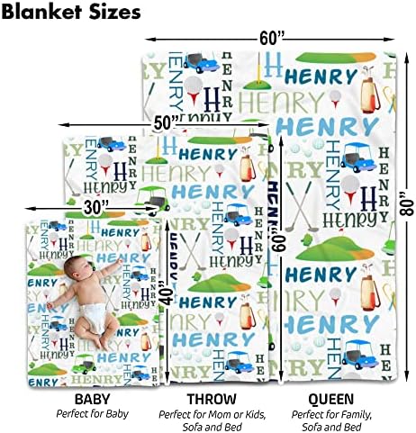 Personalized Golf Baby Blanket with Name 1