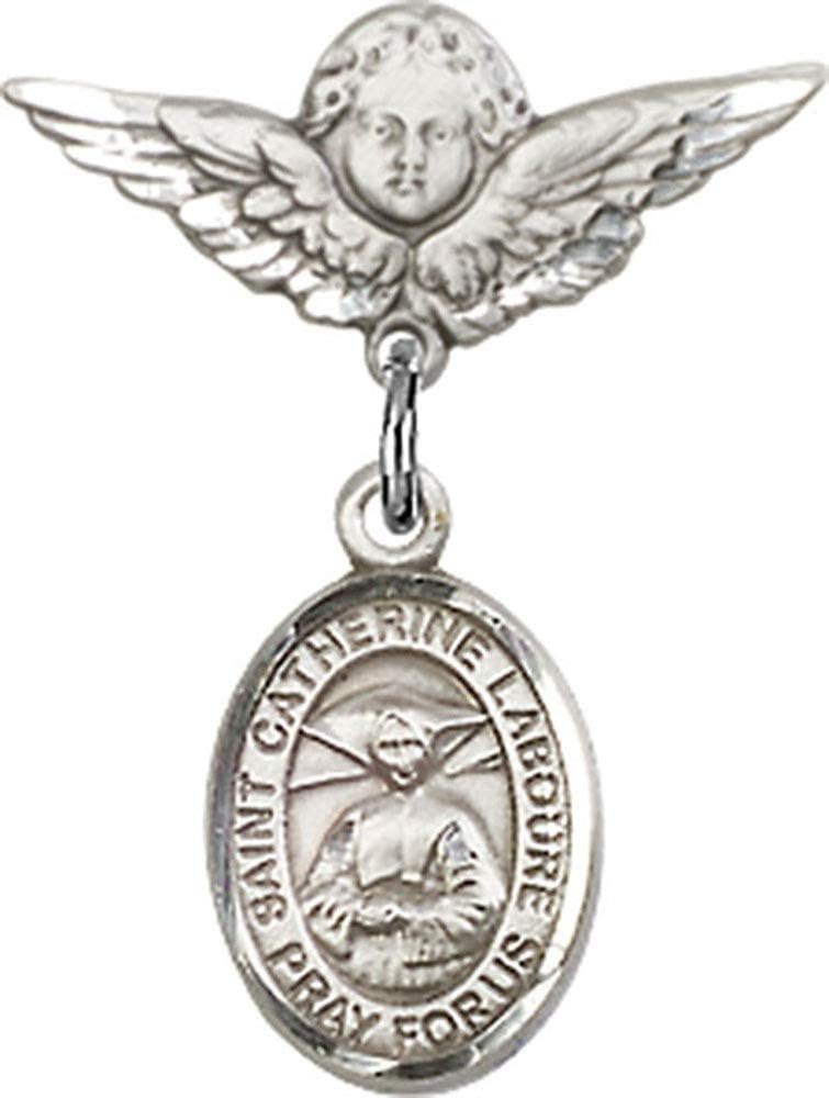 Jewels Obsession Baby Badge with Angel and St Catherine Laboure Charm