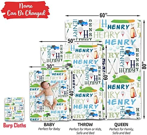 Personalized Golf Baby Blanket with Name 1