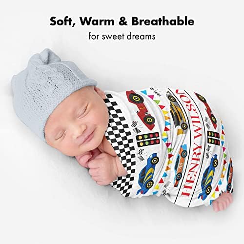 VibeCustom Personalized Race Car Baby Blanket