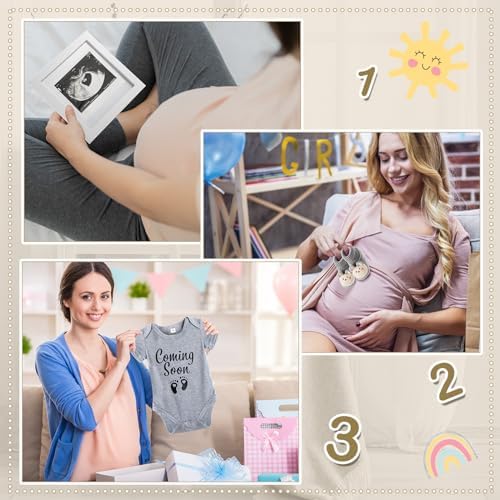 Canlierr 9 Pcs Pregnancy Announcement Set Gray