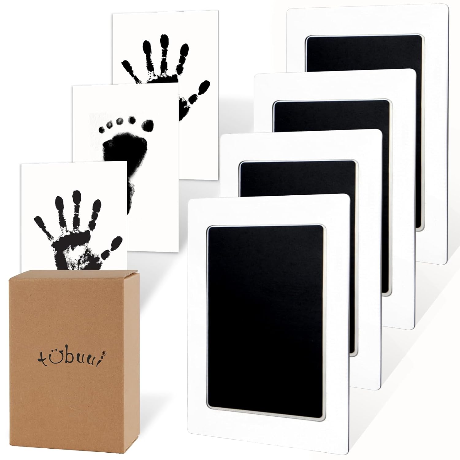Tubuui 4-Pack Inkless Hand and Footprint Kit for Baby