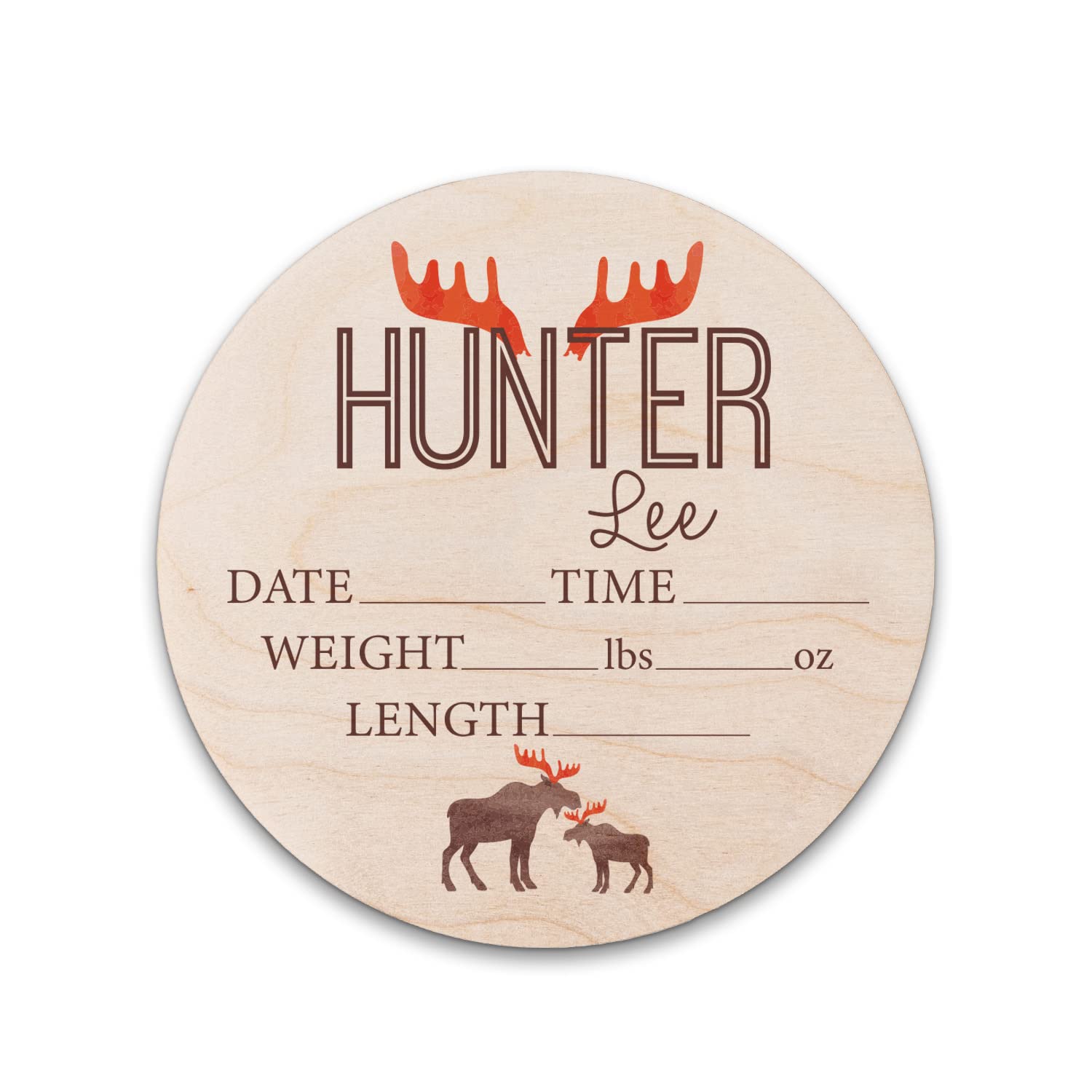 Personalized Birth Stat Sign Moose Antlers Crib Decor