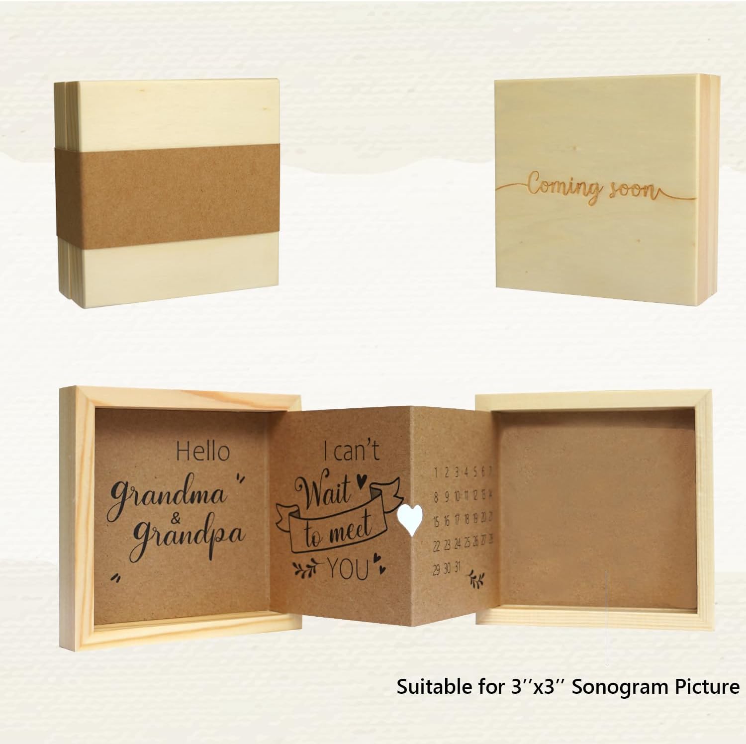 Hamuiers Pregnancy Announcement Wooden Keepsake Box