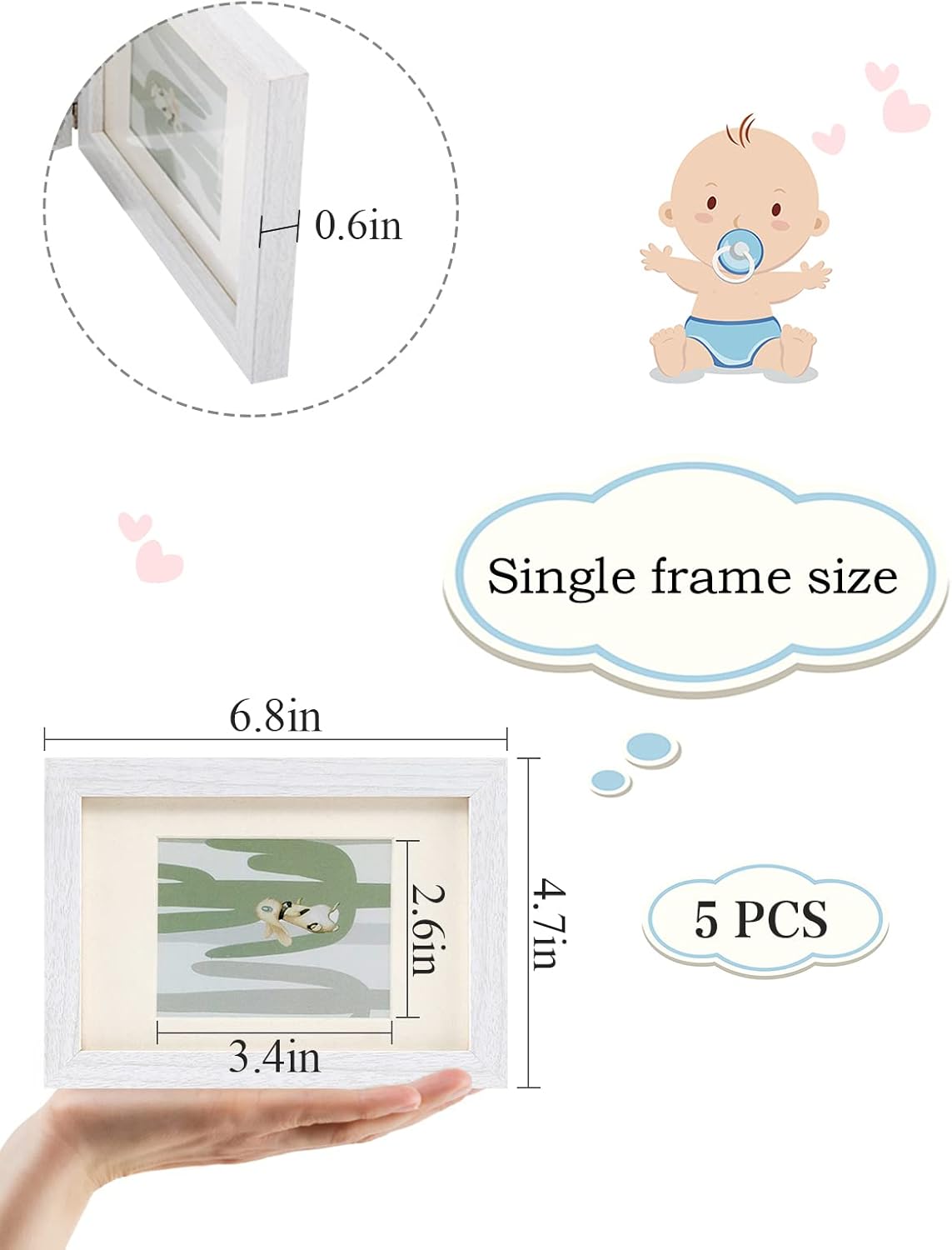 Biubee 5-Fold Baby Ultrasound Picture Frame