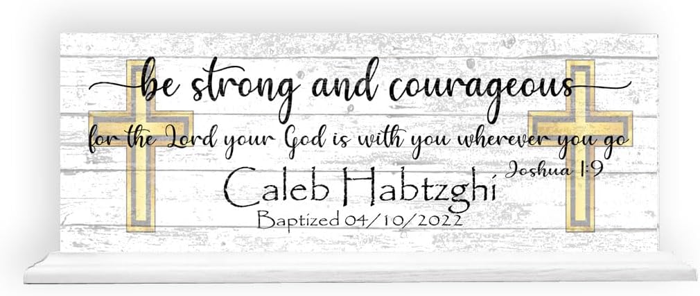 Custom Baptism Plaque With Name and Date - Solid Wood Keepsake