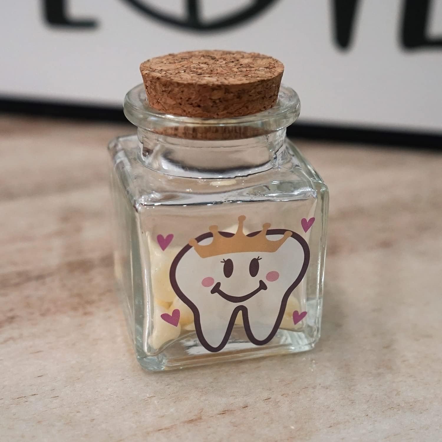 Cute Tooth Fairy Jar for Lost Teeth Keepsake Box