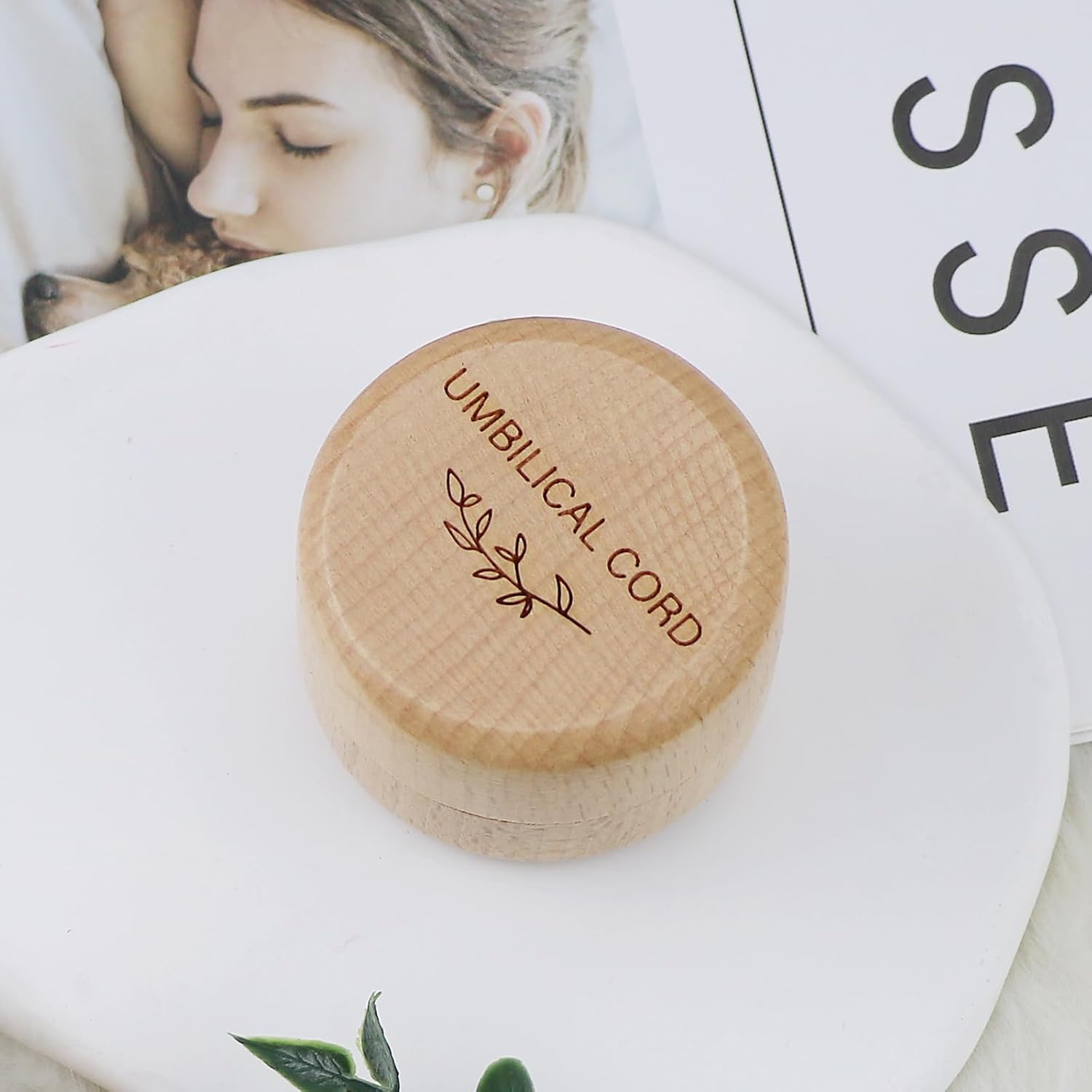 Wooden Baby Fetal Hair Memorial Box with Engraving