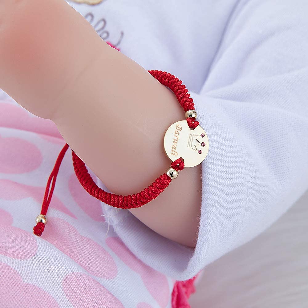 MIYOCAR Baby Name Bracelet 14K Gold Plated Dainty