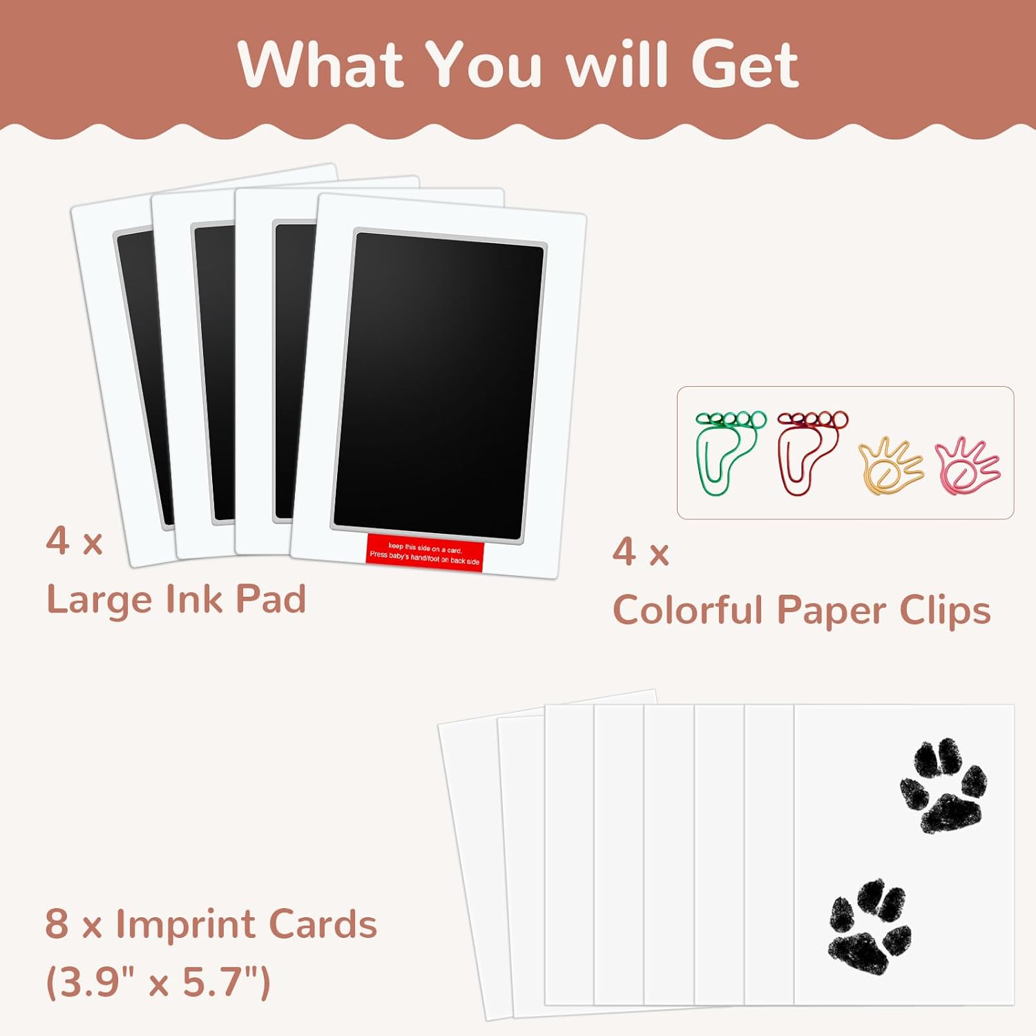 PChero 6x4 Inkless Handprint Footprint Kit for Keepsakes