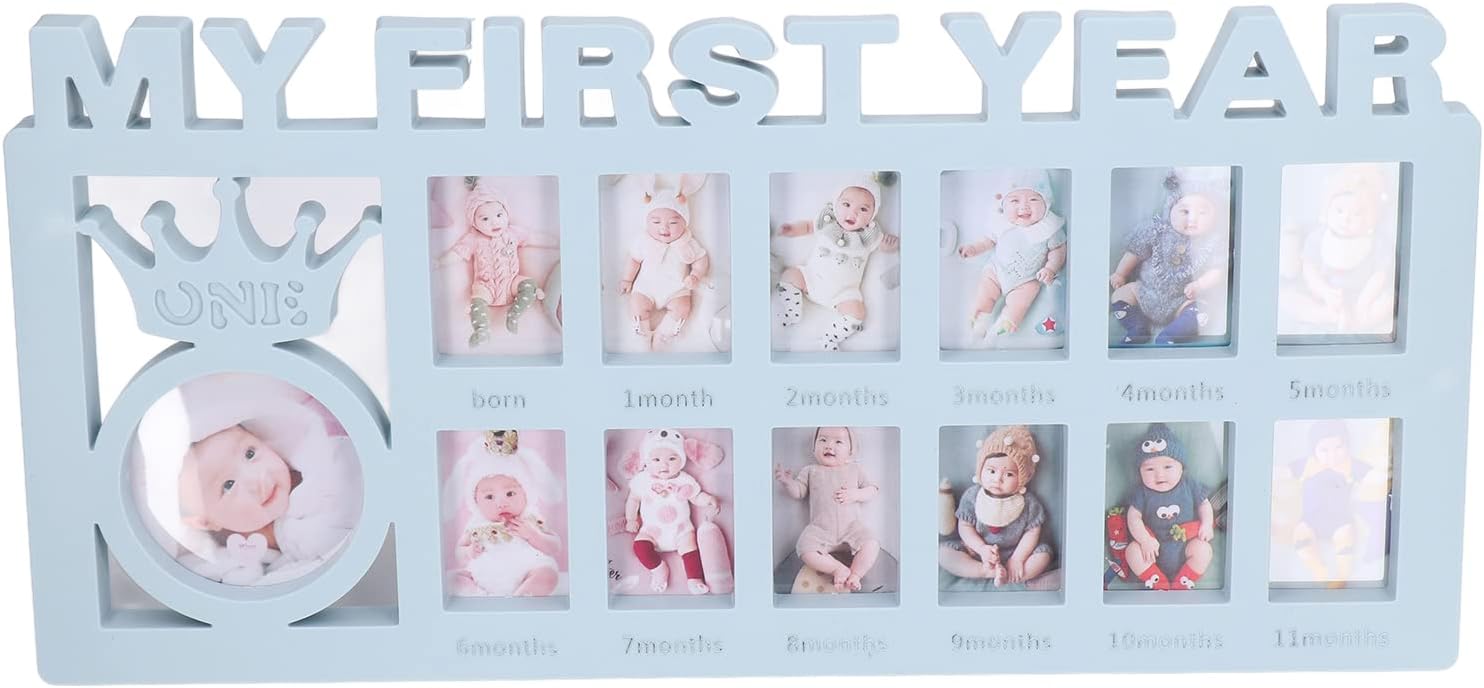 FTVOGUE Newborn Photo Frame - 12 Month Blue Keepsake Frames