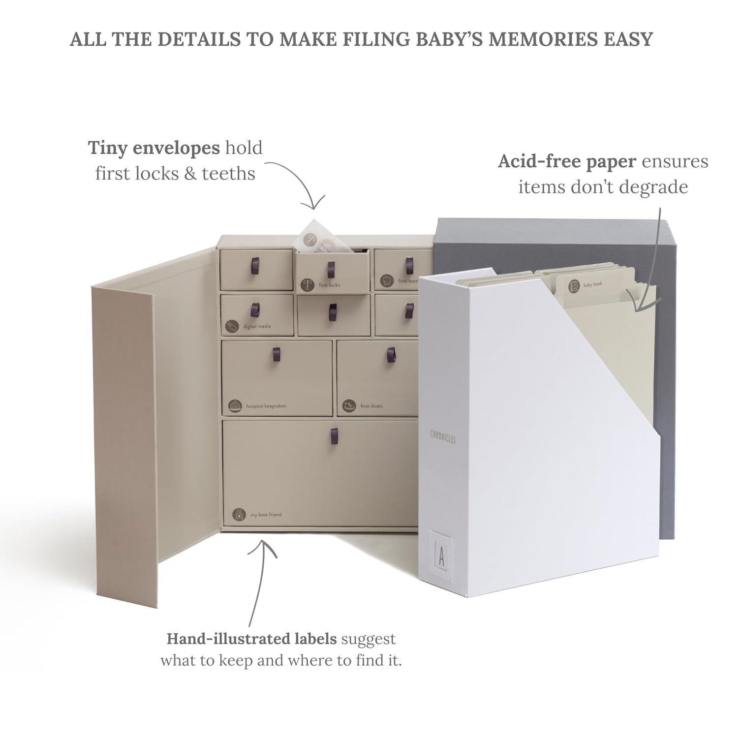 Savor Deluxe Baby Keepsake Box with Labels