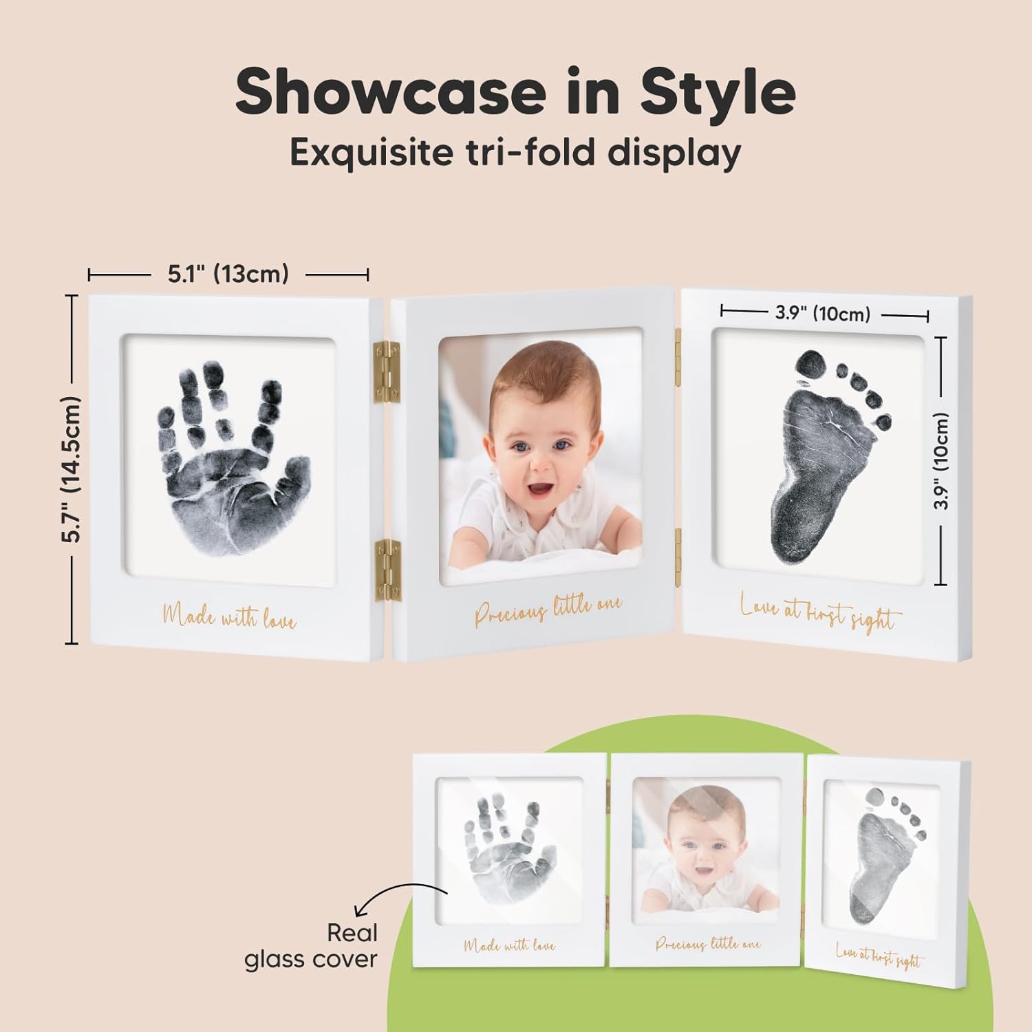 KeaBabies 4-Pack Inkless Hand Footprint Kit for Newborn