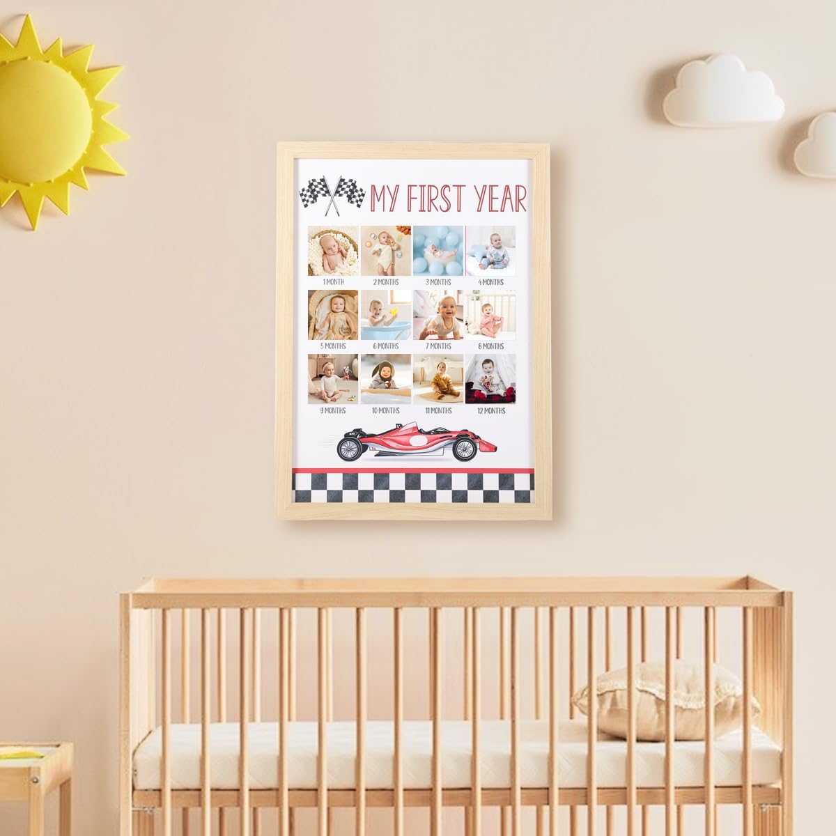 My First Year Photo Frame - 12 Months Milestone Display