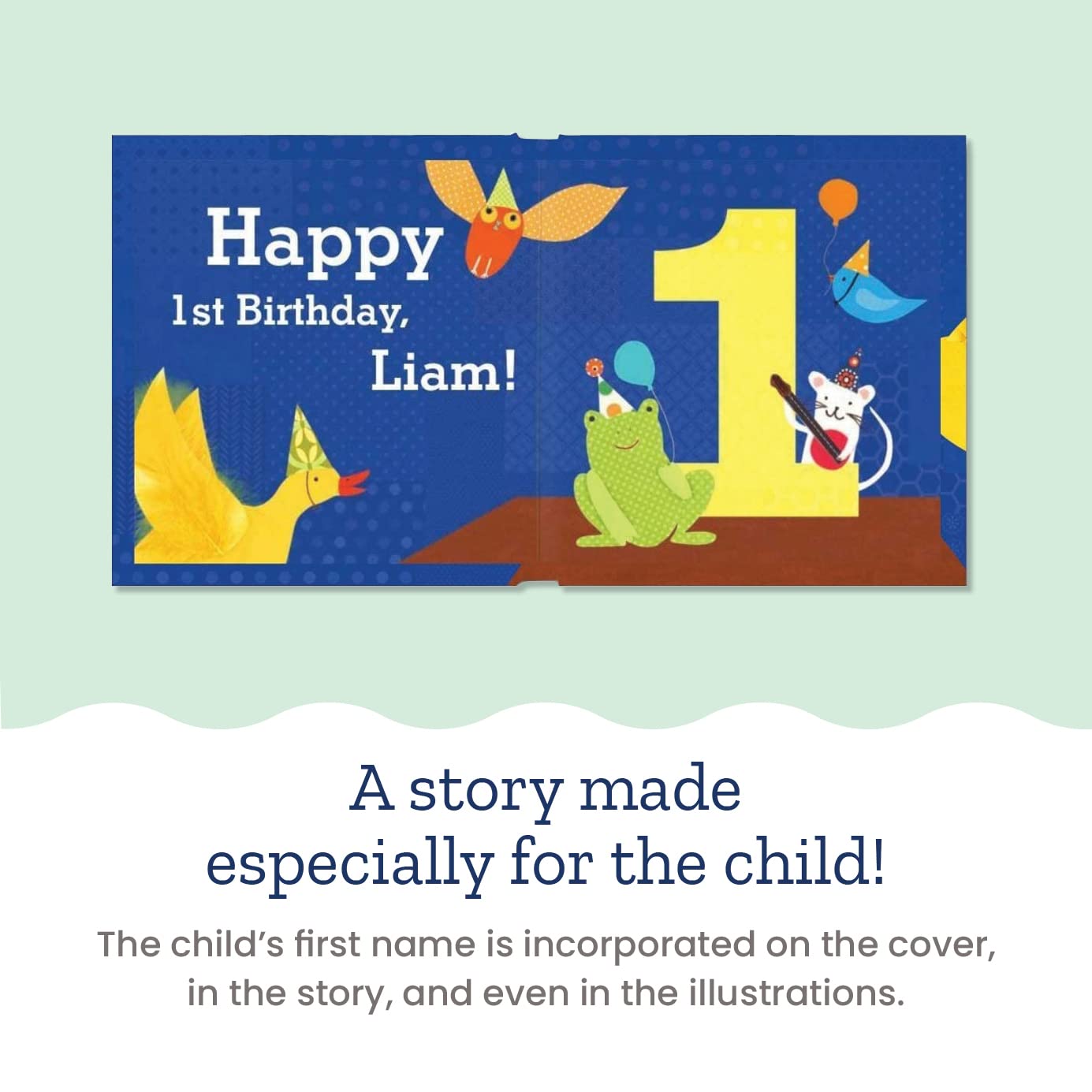 Babys First Birthday Personalized Book - Boys Blue Version
