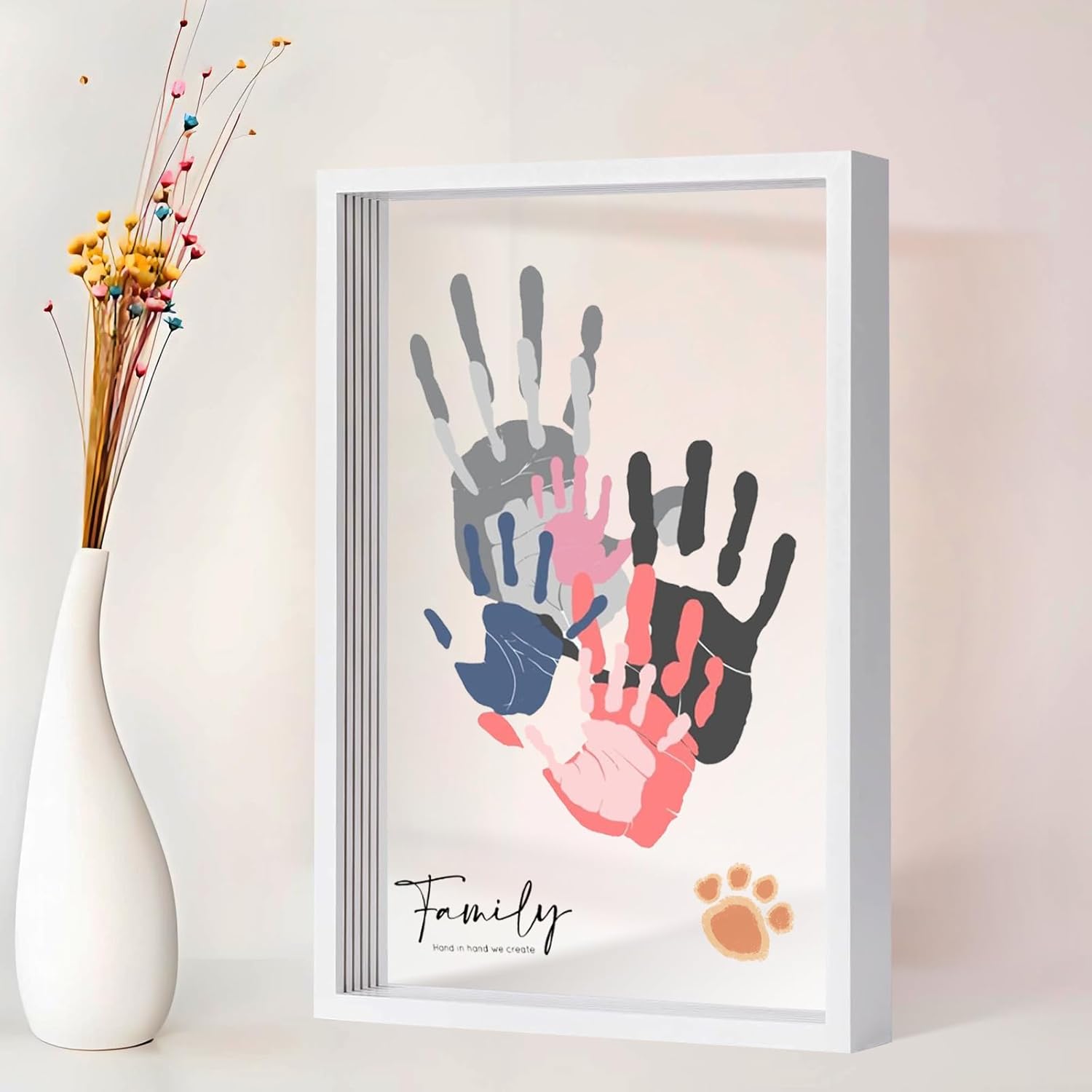 PUDEKO Family Handprint Craft Kit with 8 Colors