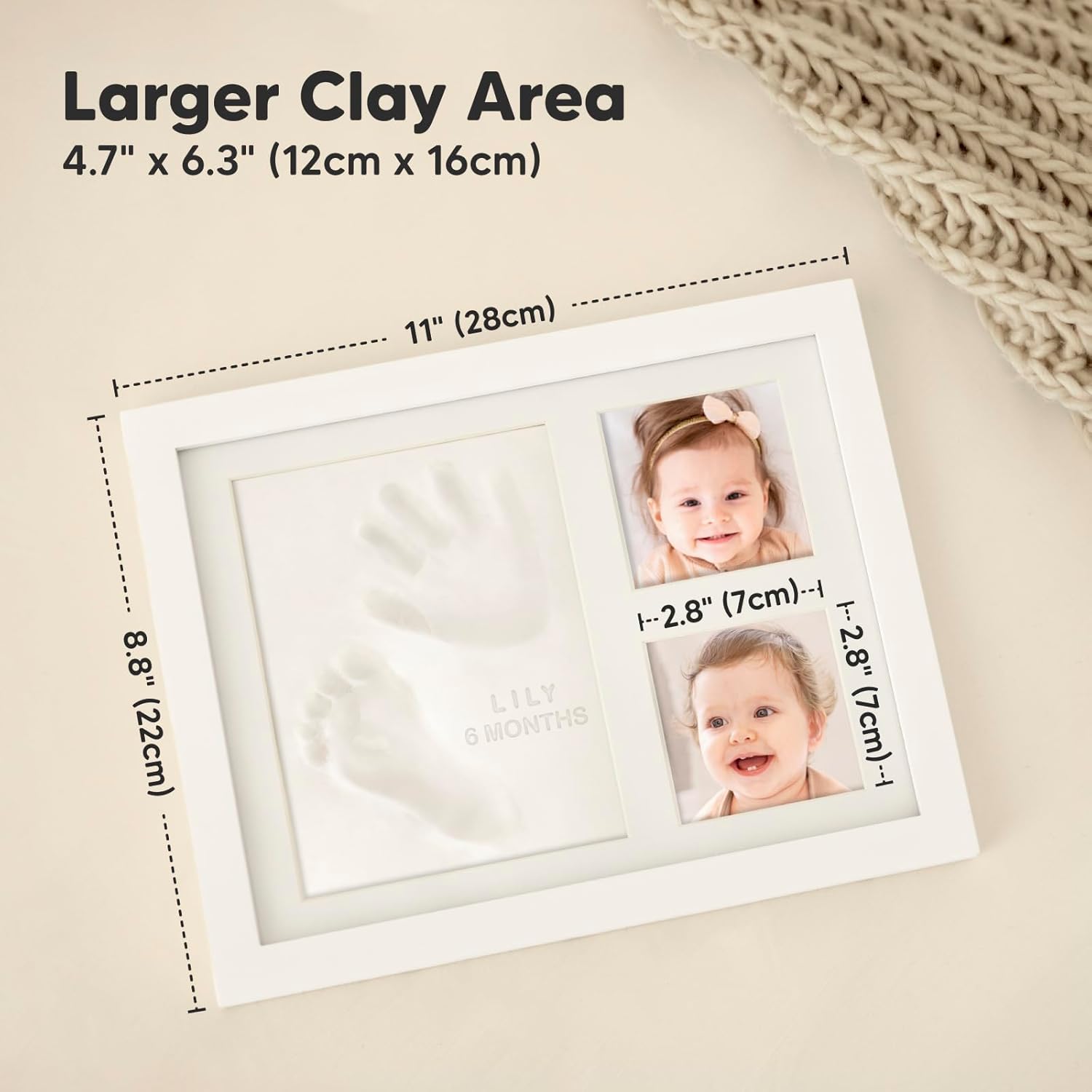 KeaBabies Baby Hand Footprint Kit - Quick Dry Clay Newborn Keepsake Personalized Gift
