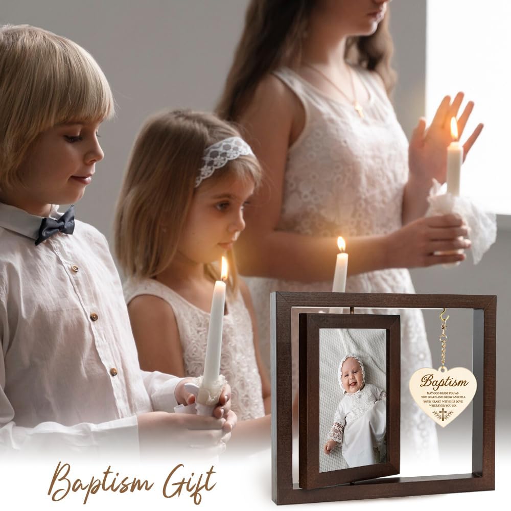 Baby Baptism Keepsake Photo Frame - Christening Gift for Boys Girls