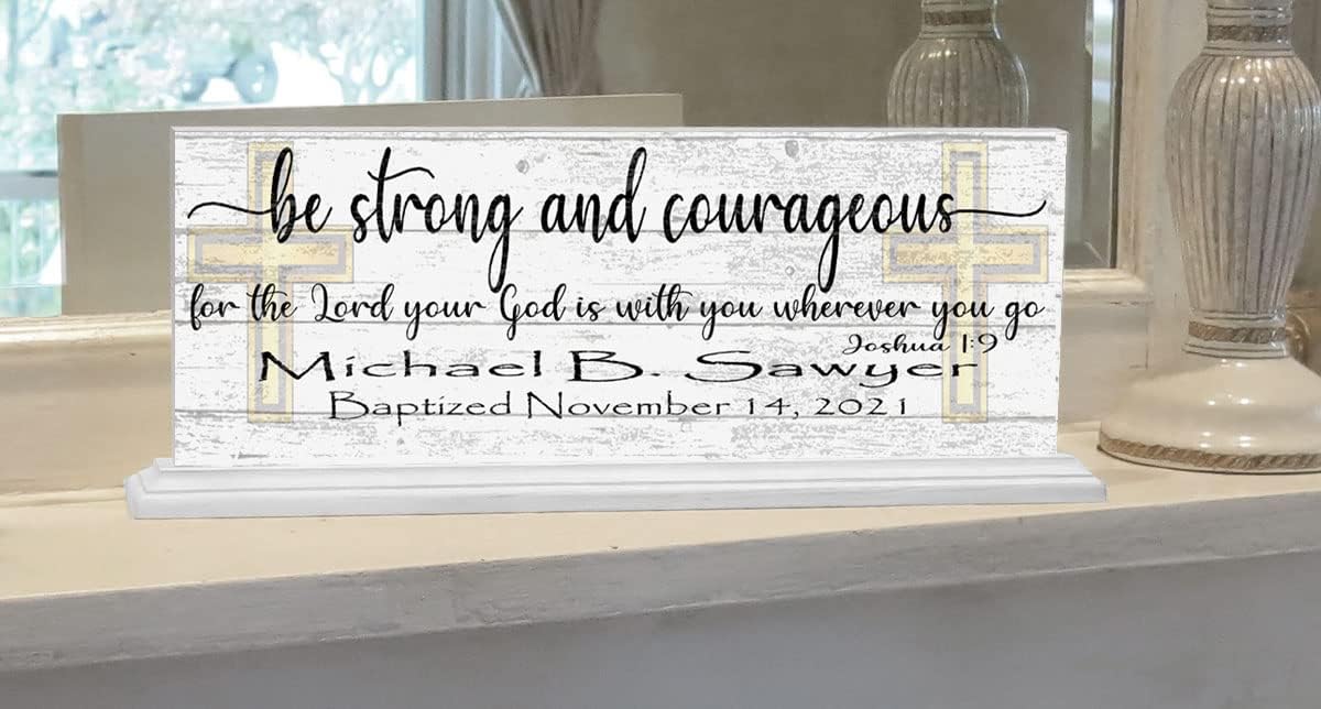 Custom Baptism Plaque With Name and Date - Solid Wood Keepsake