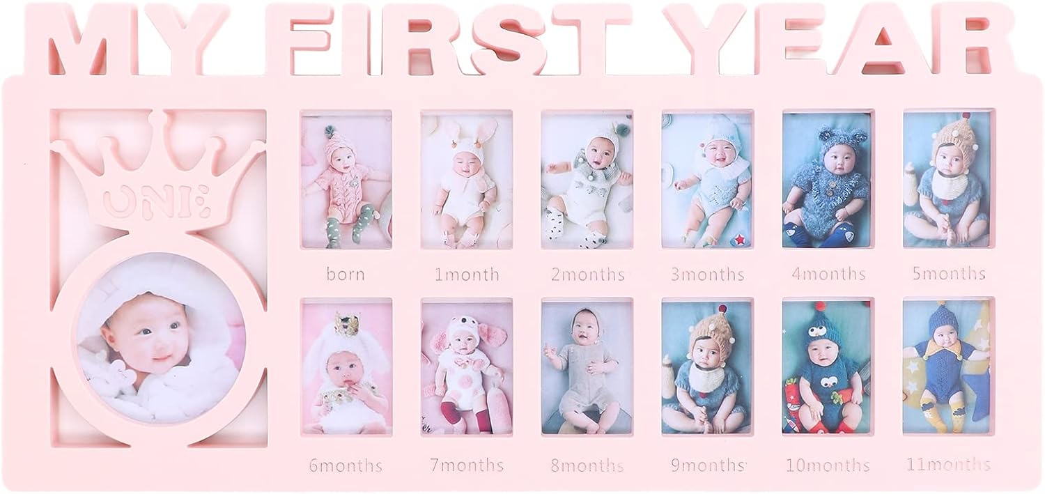 Walfront My First Year Baby Photo Frame Set - 12 Month Growth Display