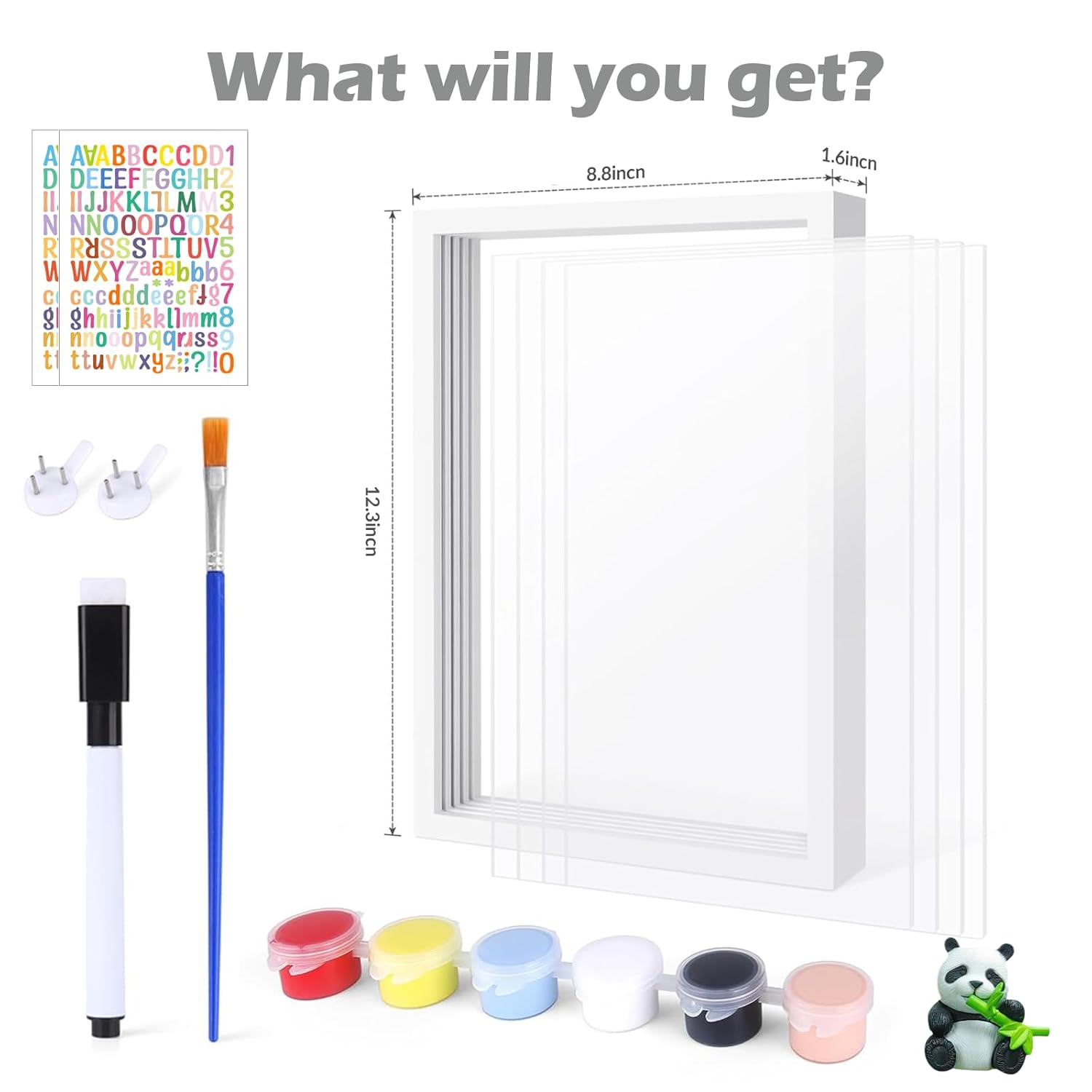 Family Handprint Kit DIY Wooden Frame with Non-Toxic Paints