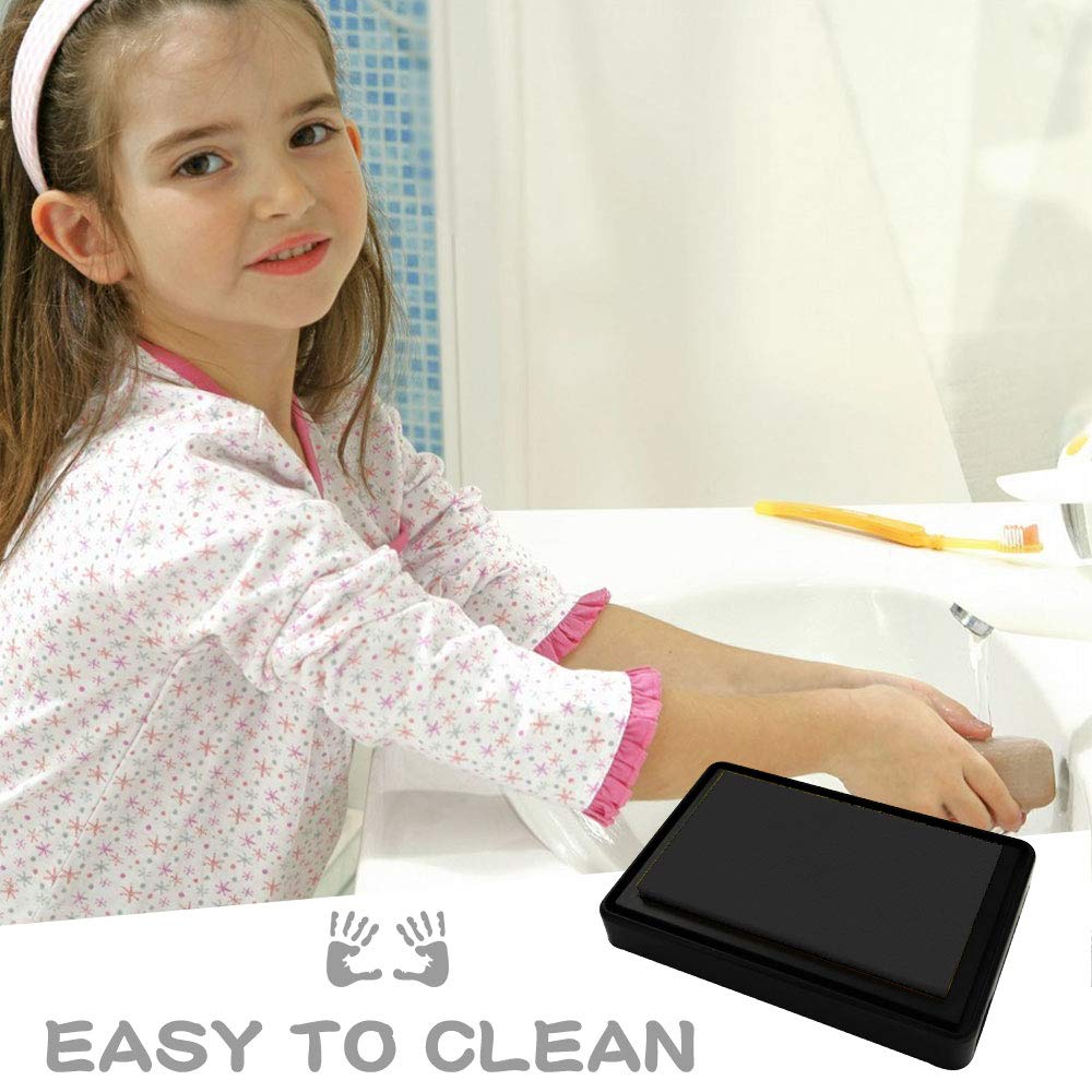Lsushine Ink Pad for Baby Footprint Handprint Black