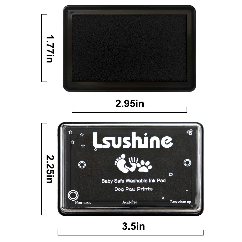 Lsushine Ink Pad for Baby Footprint Handprint Black