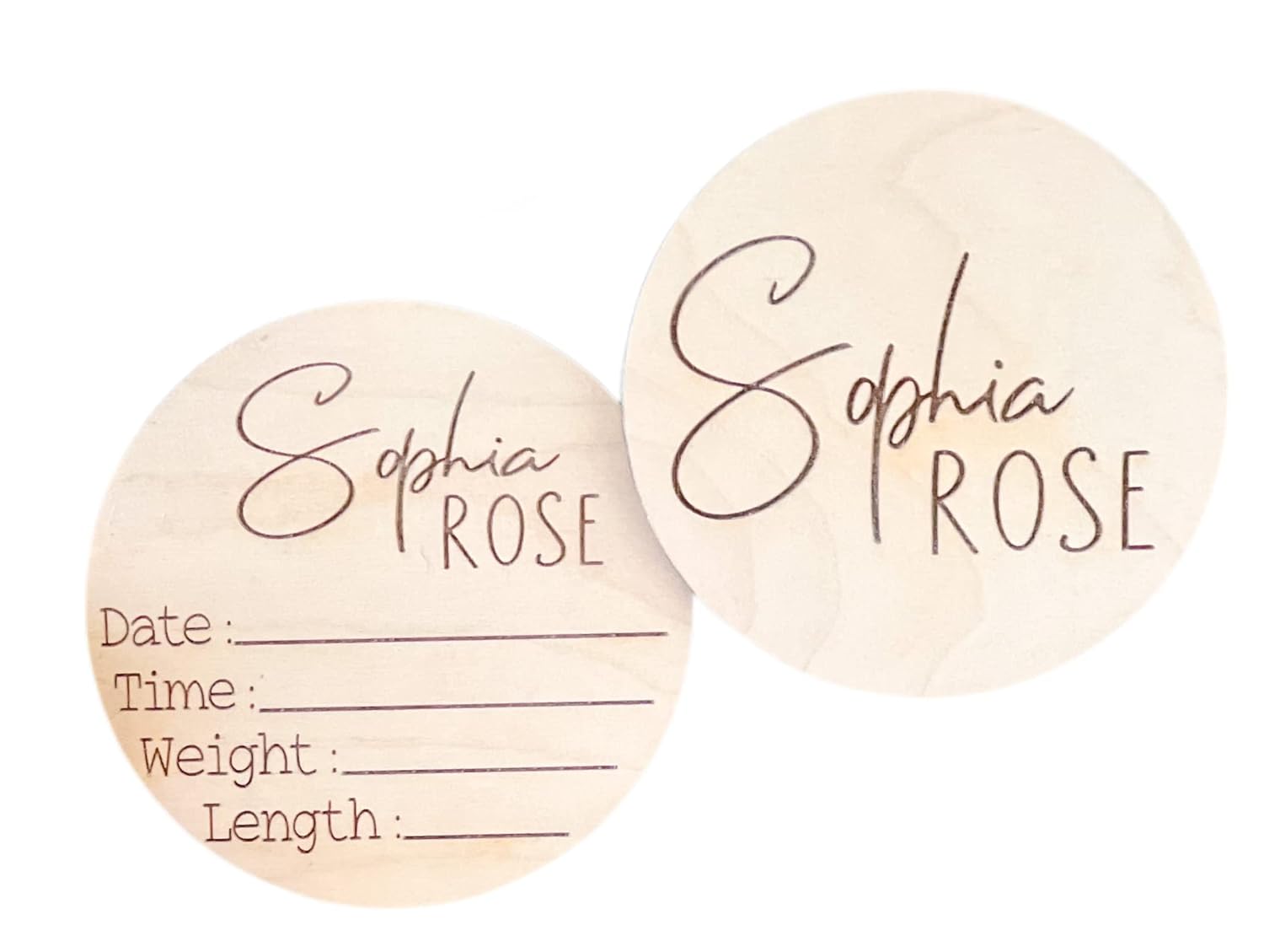 Handmade Newborn Name Announcement Sign - Customized Double Sided