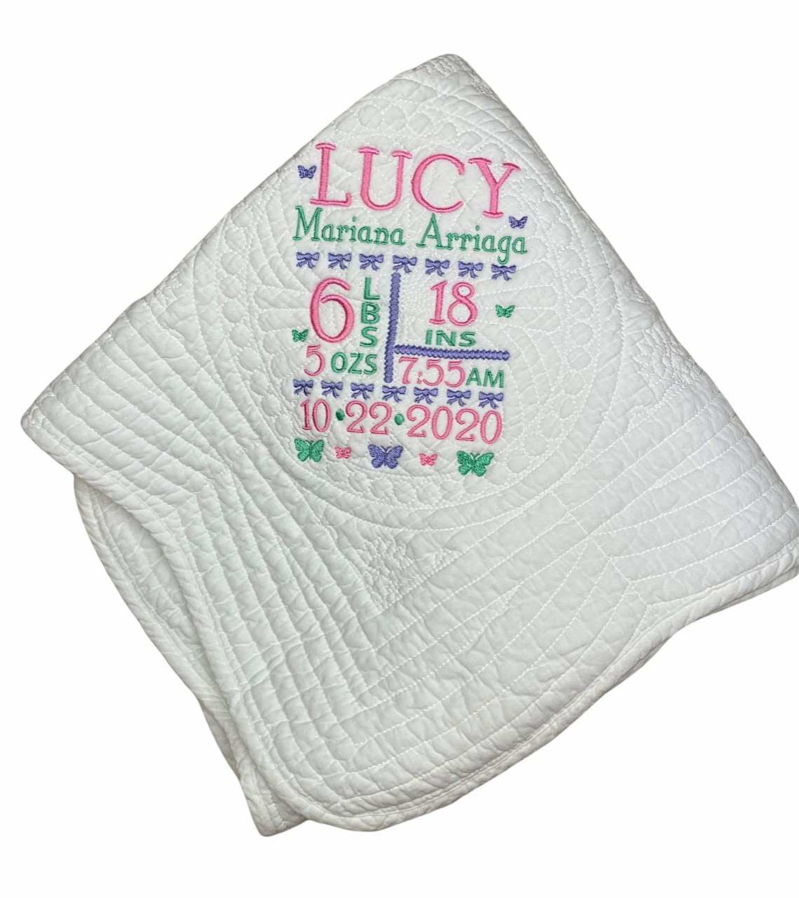 Personalized Baby Quilt for Newborn Girls