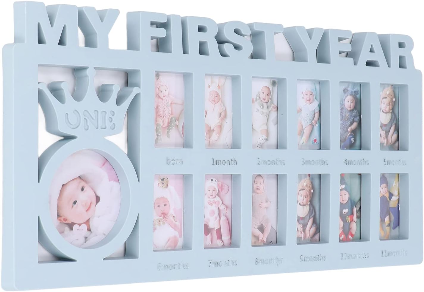 Jonlaki Baby Keepsake Frame with 12 Small Picture Frames