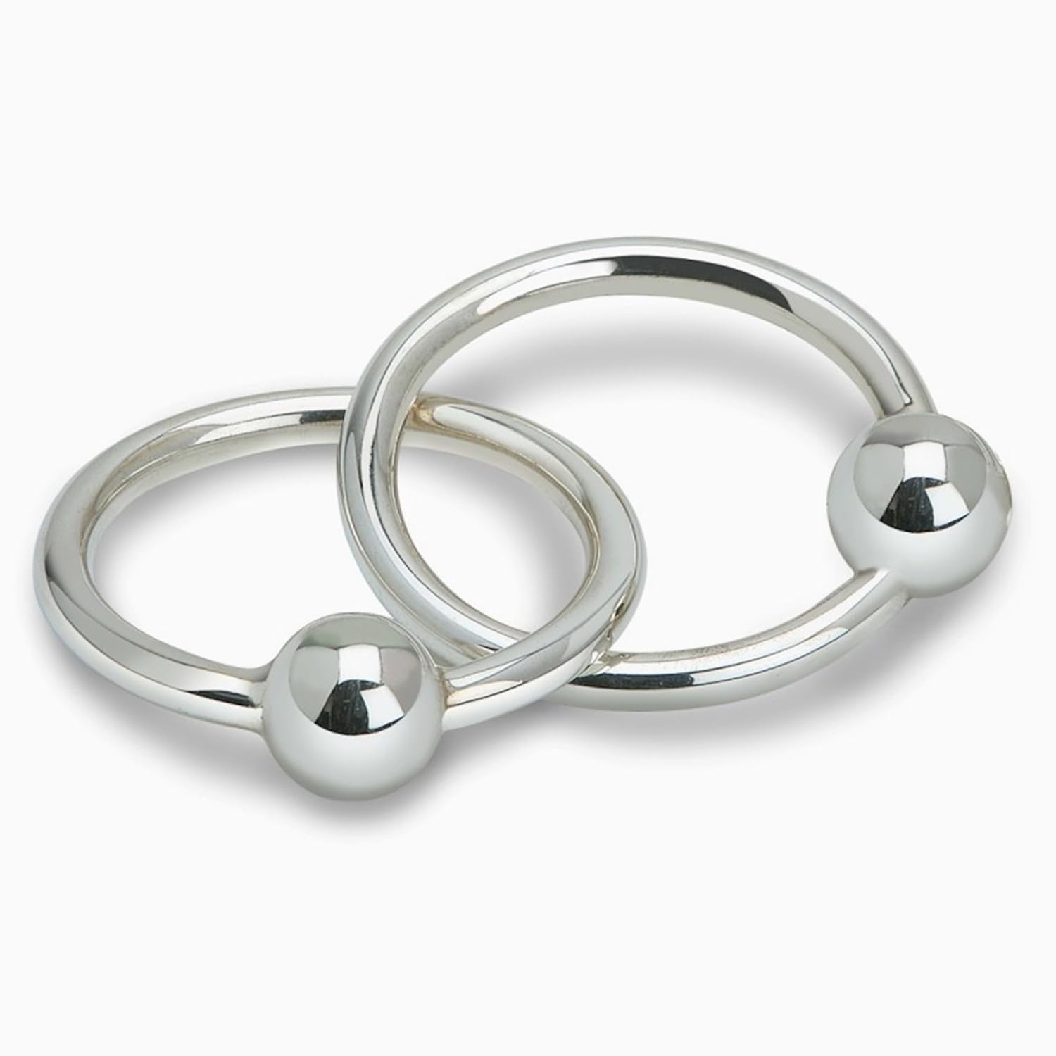 925 Sterling Silver Teether Rattle with Cross - Newborn Gift 1