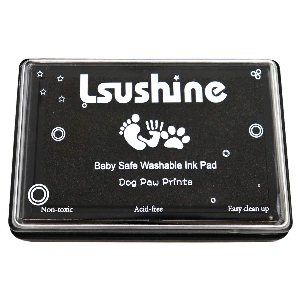 Lsushine Ink Pad for Baby Footprint Handprint Black