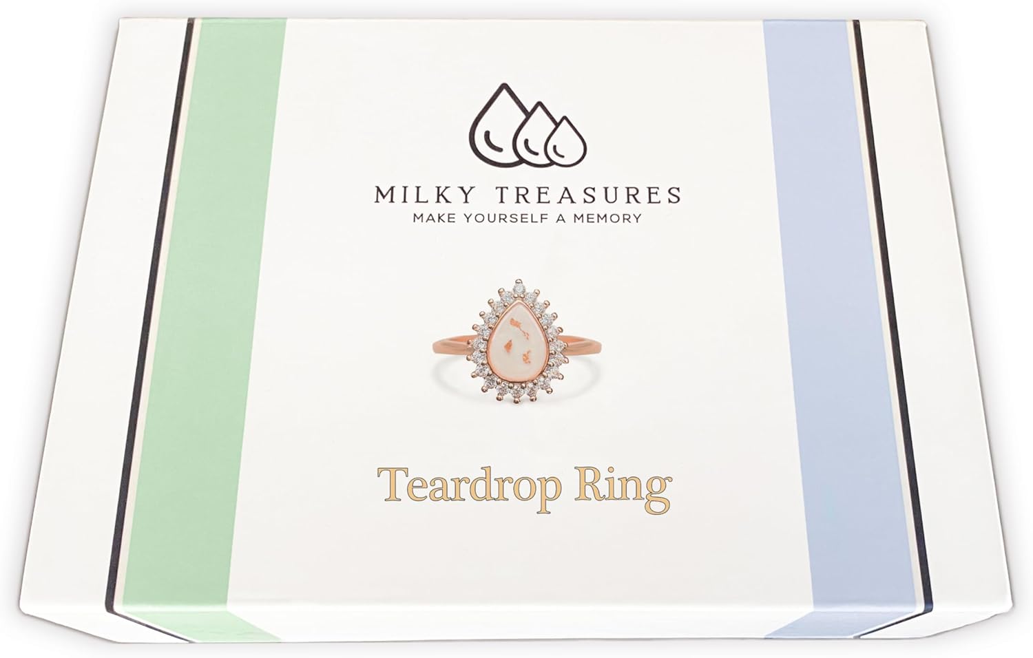 Teadrop Ring DIY Breastmilk Jewelry Kit 18K Rose Gold 1