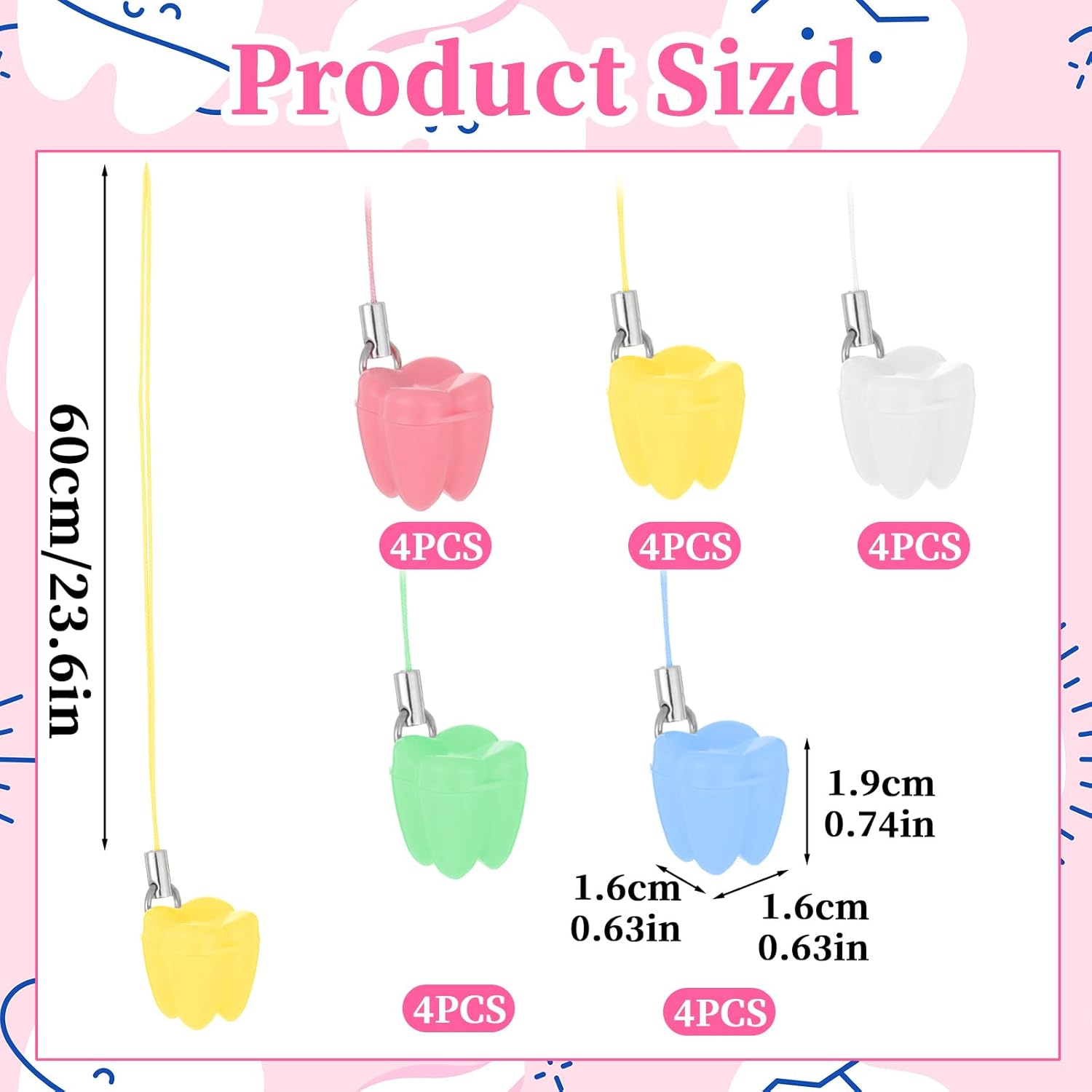 JIYIN 20 Pcs Tooth Necklace Boxes Lost Teeth Organizer