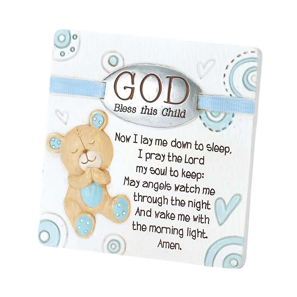 Dicksons Baby Blue God Bless This Child 4x4 Resin Table Top Sign