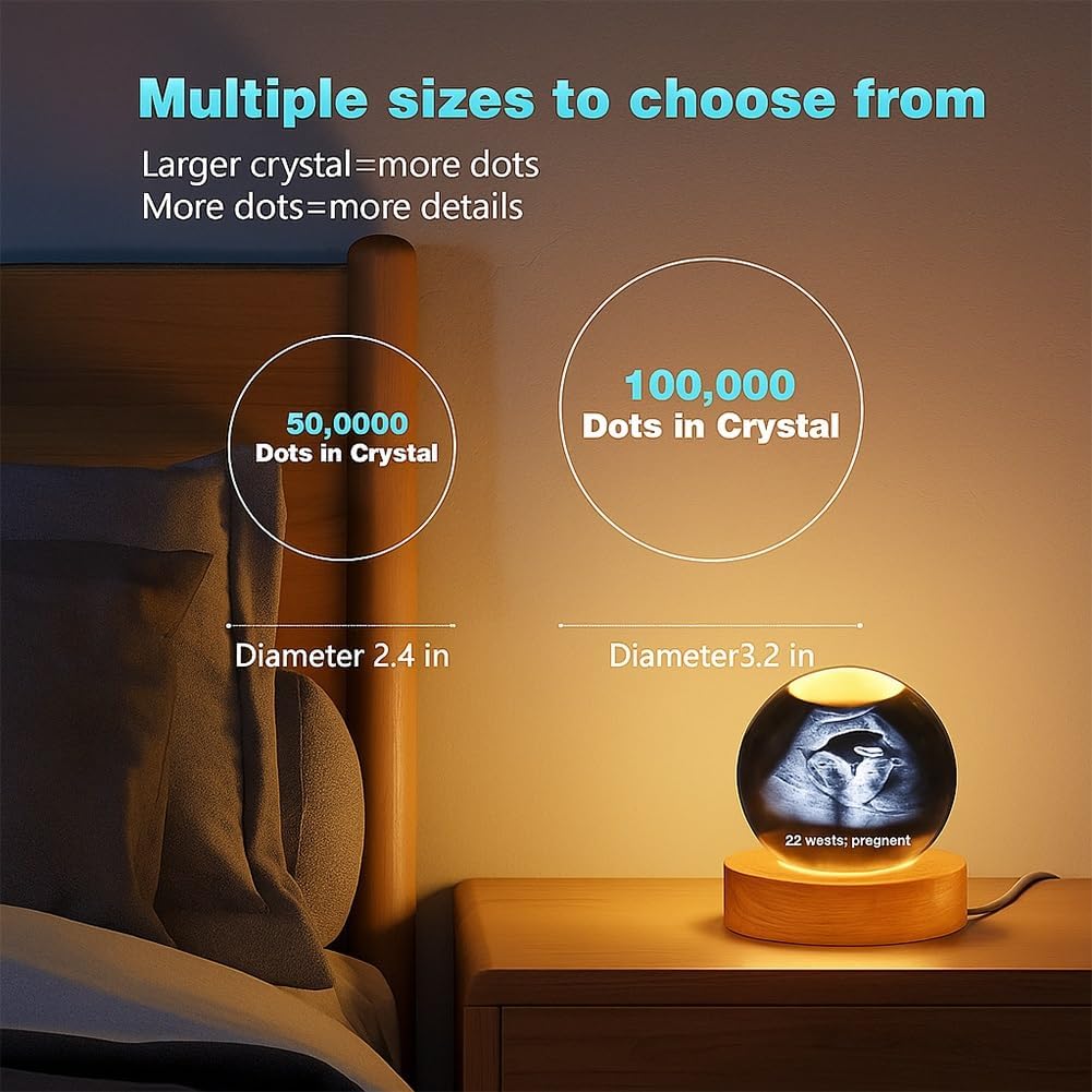 Custom Baby Ultrasound Crystal Ball with LED Light 1