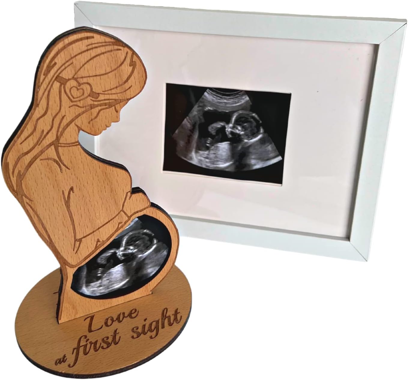 Hearts Sign Sonogram Frame Bundle - Unique Baby Keepsake