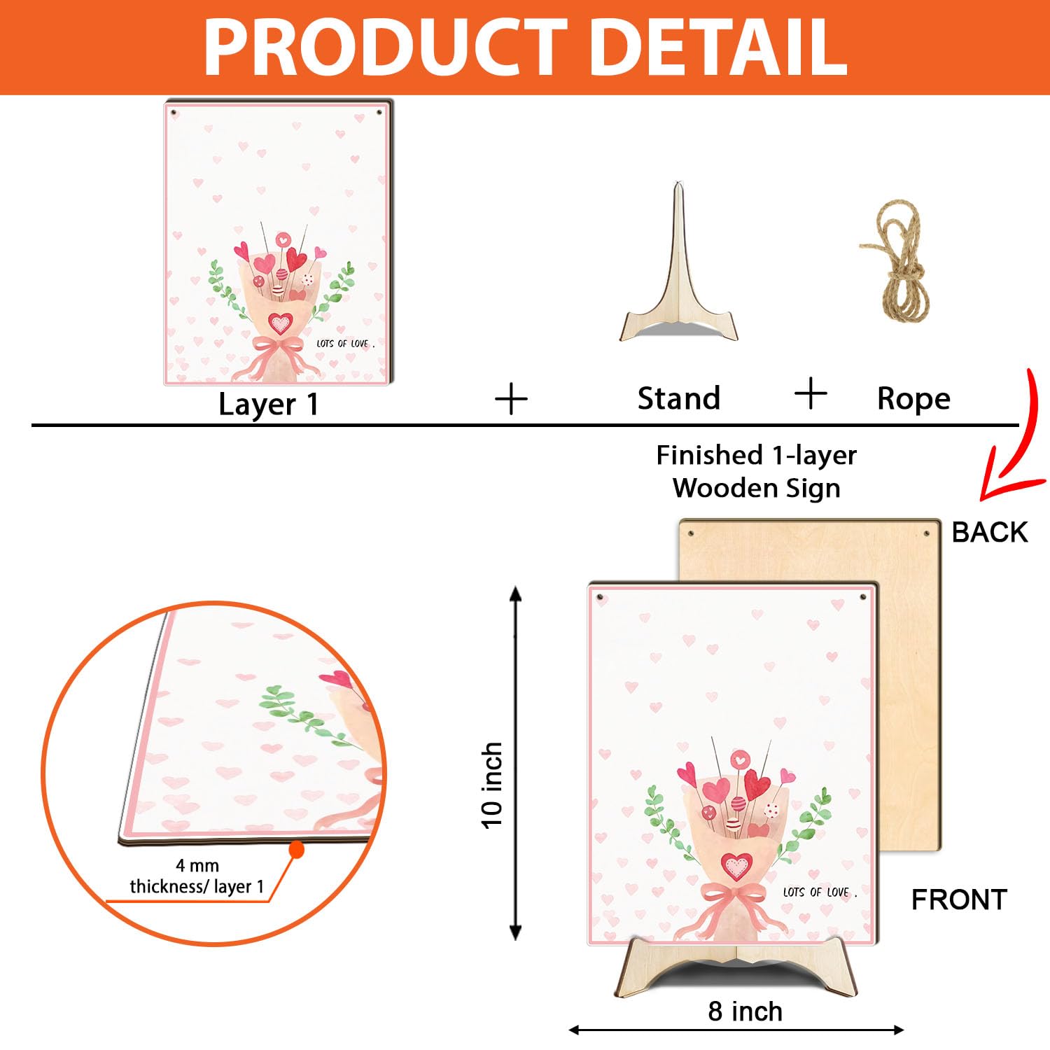Pink Floral Bouquet Baby Handprint Sign