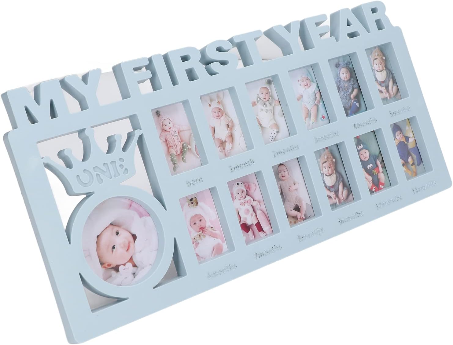 Jonlaki Baby Keepsake Frame with 12 Small Picture Frames
