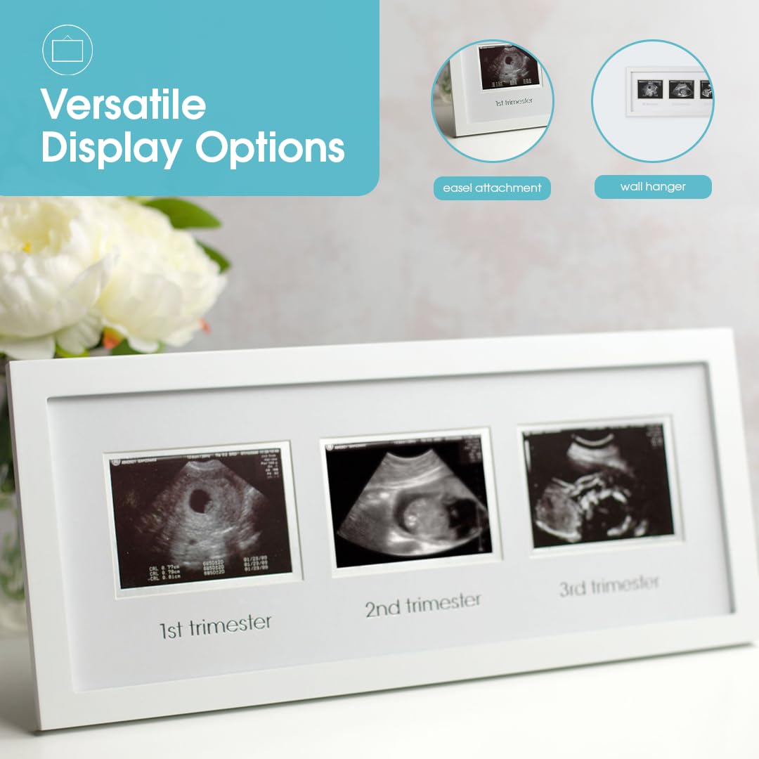 Pearhead Trimester Sonogram Frame - White