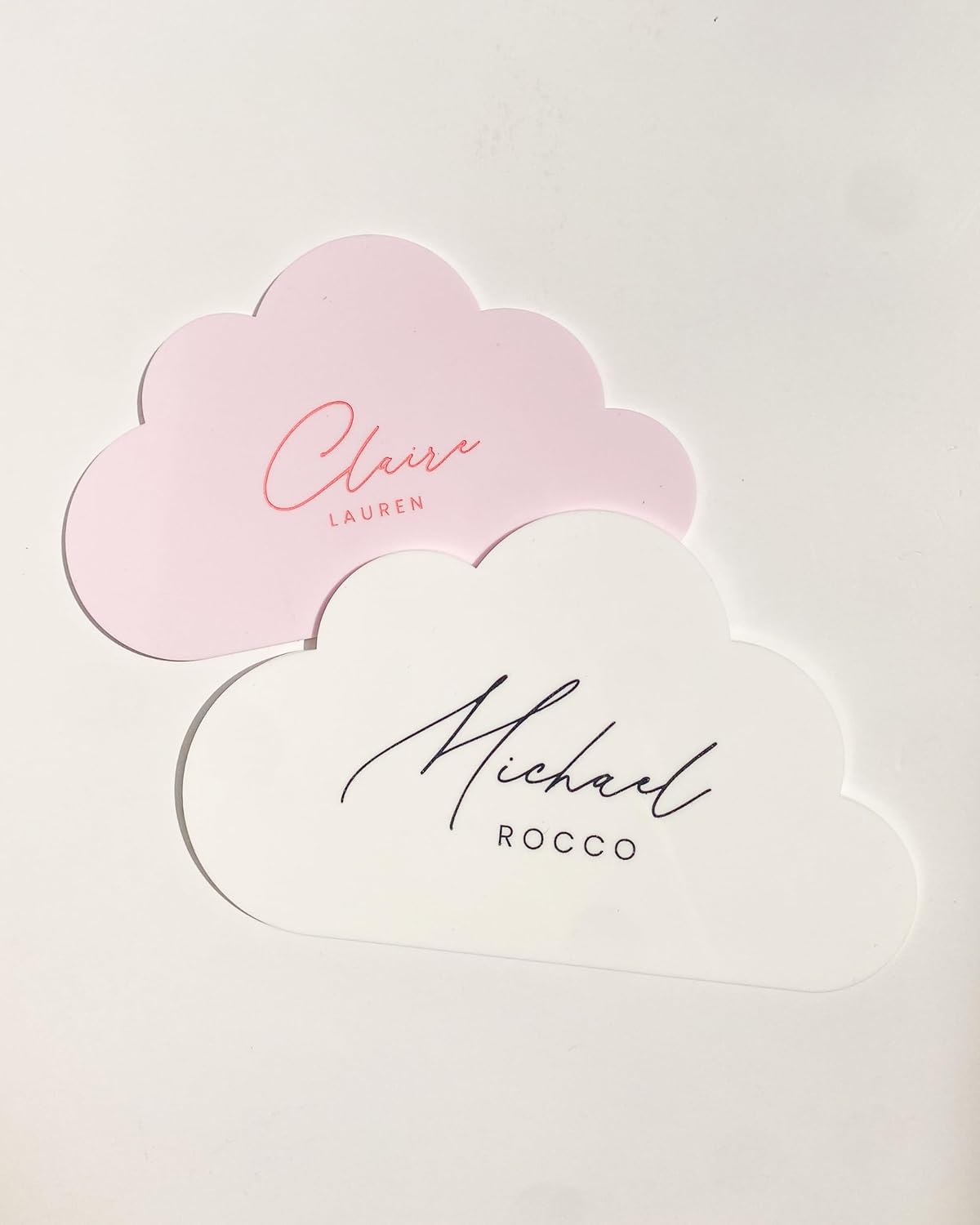 Custom Baby Name Sign with Cloud Design - Newborn Keepsake