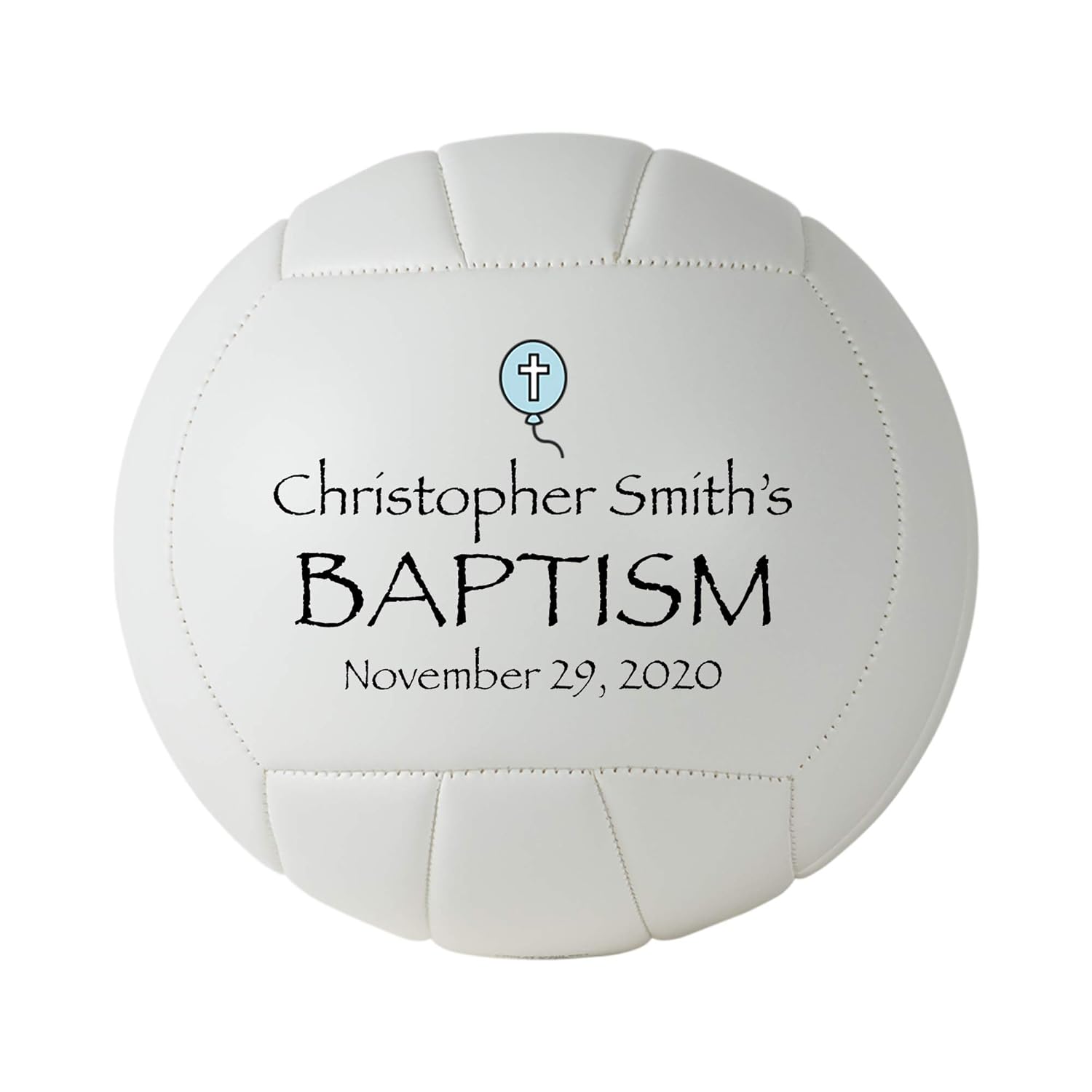 Personalized Baptism Volleyball Blue 6 Mini
