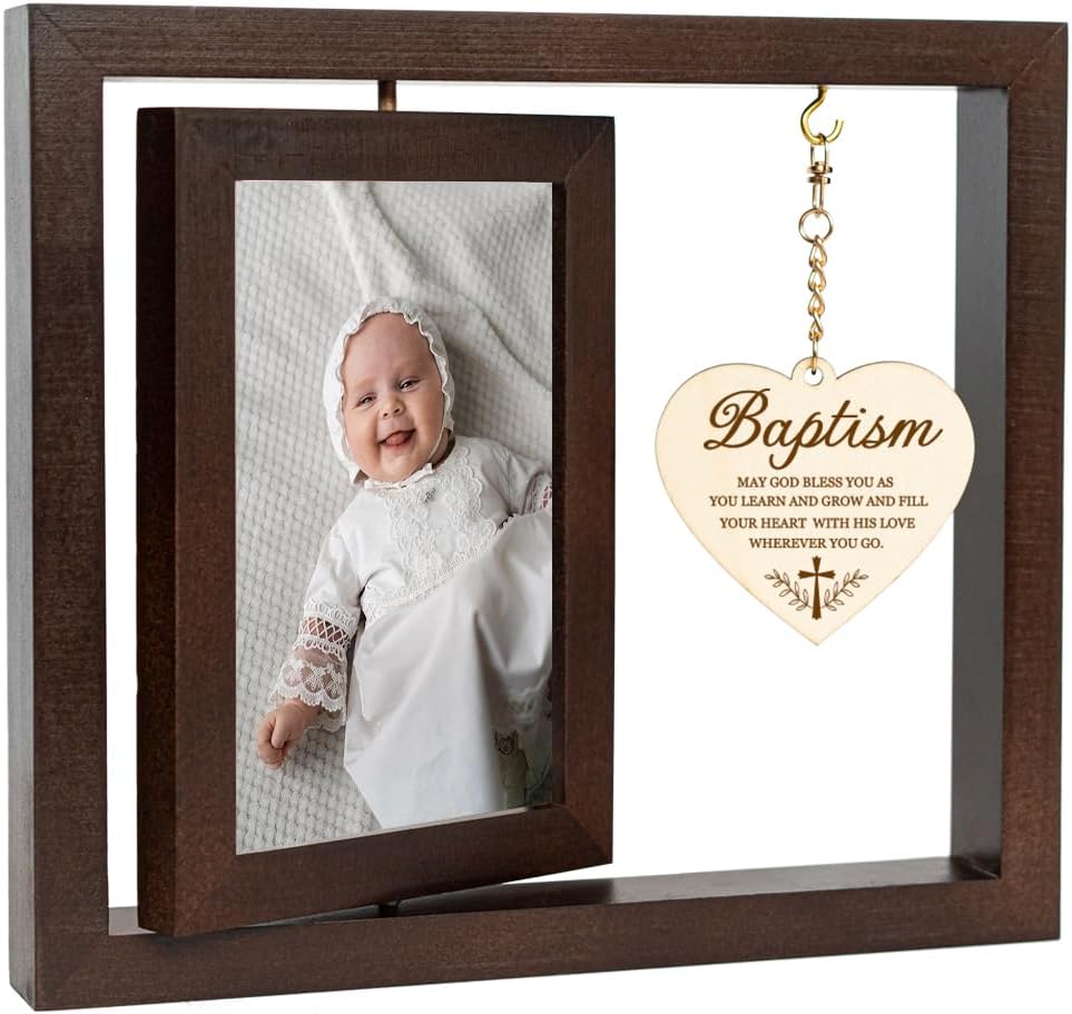 Baby Baptism Keepsake Photo Frame - Christening Gift for Boys Girls