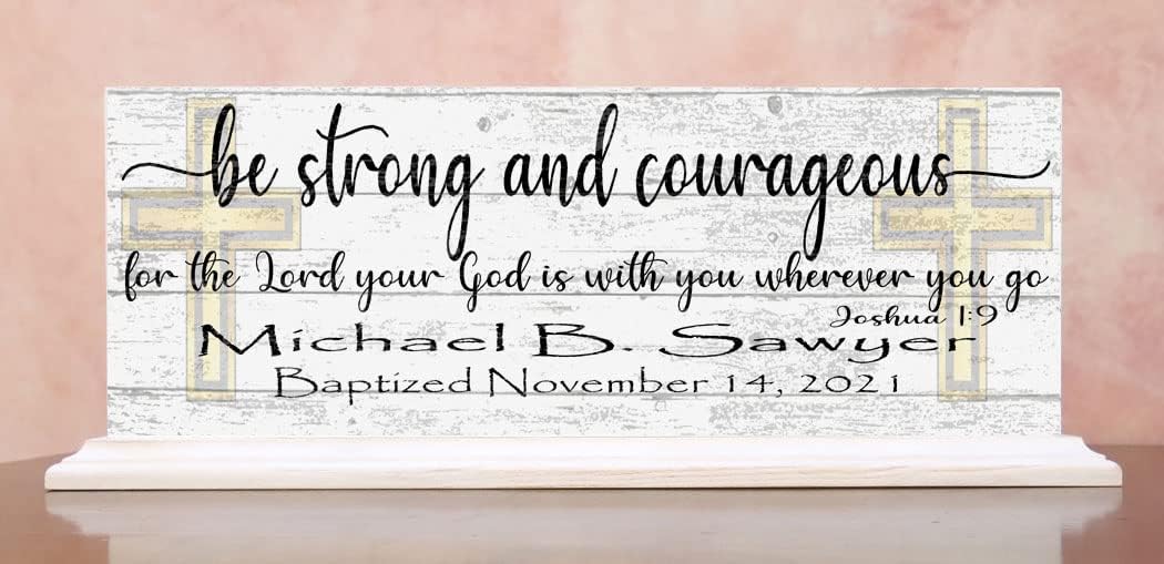 Custom Baptism Plaque With Name and Date - Solid Wood Keepsake