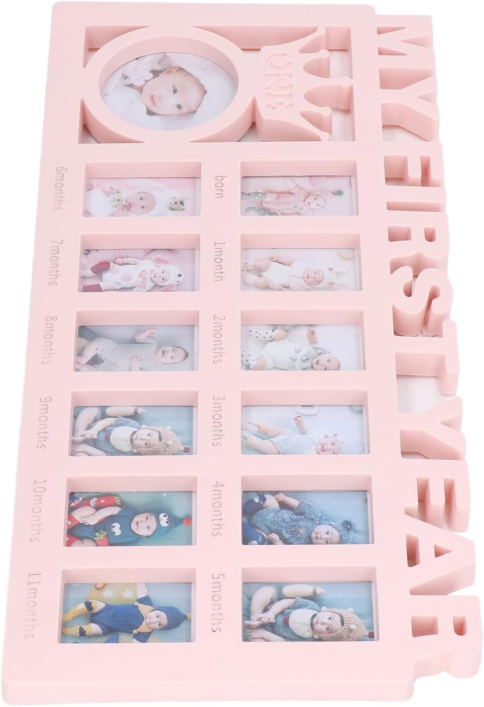 Baby Picture Frame for First Twelve Months Milestones Pink