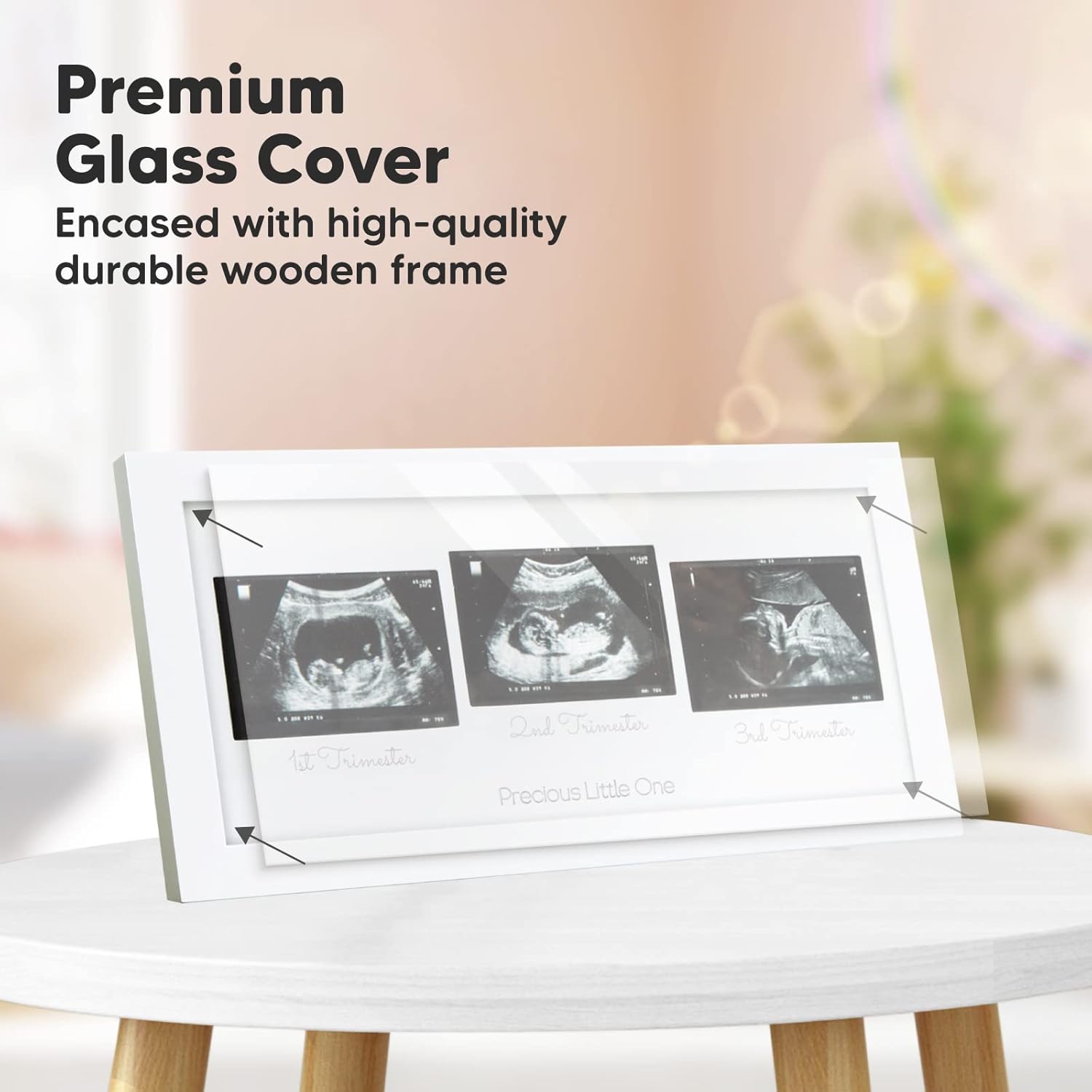 KeaBabies Trio Sonogram Photo Frames - Alpine White